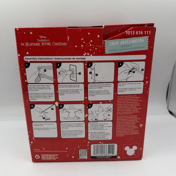 Disney Gemmy 4ft LED Disney Jack Skellington Santa Christmas Lighted Inflatable - Picture 2 of 2